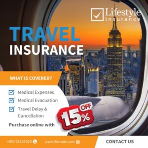 lifestyle isnurance offer 15% off premiums on travel insurance